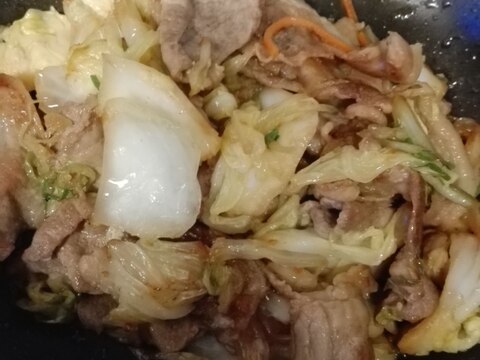 余ってる白菜漬物で。豚肉炒め